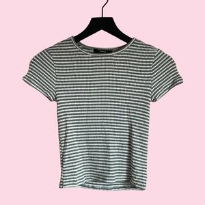 Green & White Striped Shirt